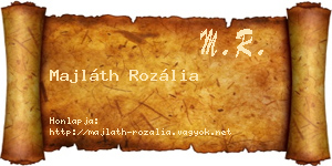 Majláth Rozália névjegykártya